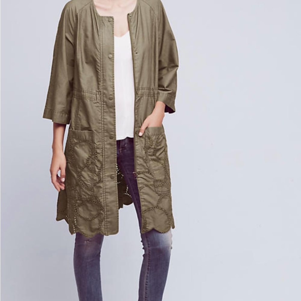Anthropologie Hei Hei - Moss Scalloped Anorak Jacket - XS (adjustable waist) - Picture 4 of 13